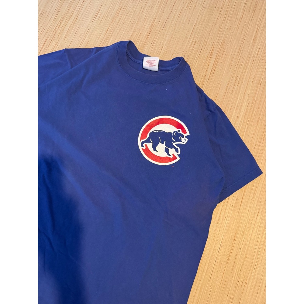 Majestic Chicago Cubs MLB T-Shirt Mens XL Royal Blue Walking Bear Logo 1130P